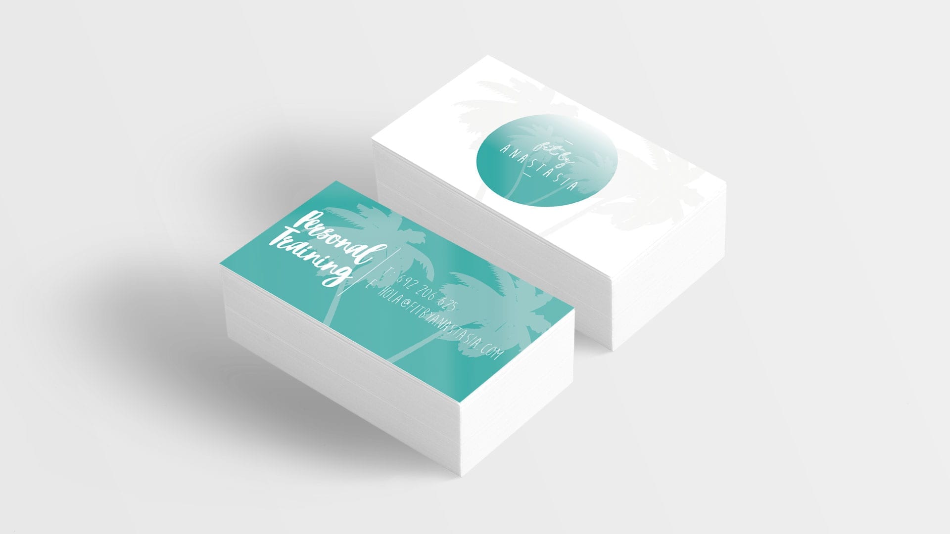 logo design on business cards mockup 3